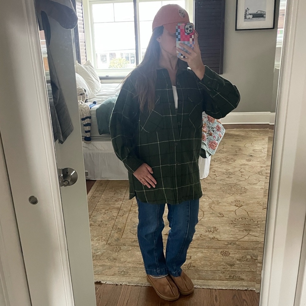 Woolrich Green Checkered Shirt Jacket